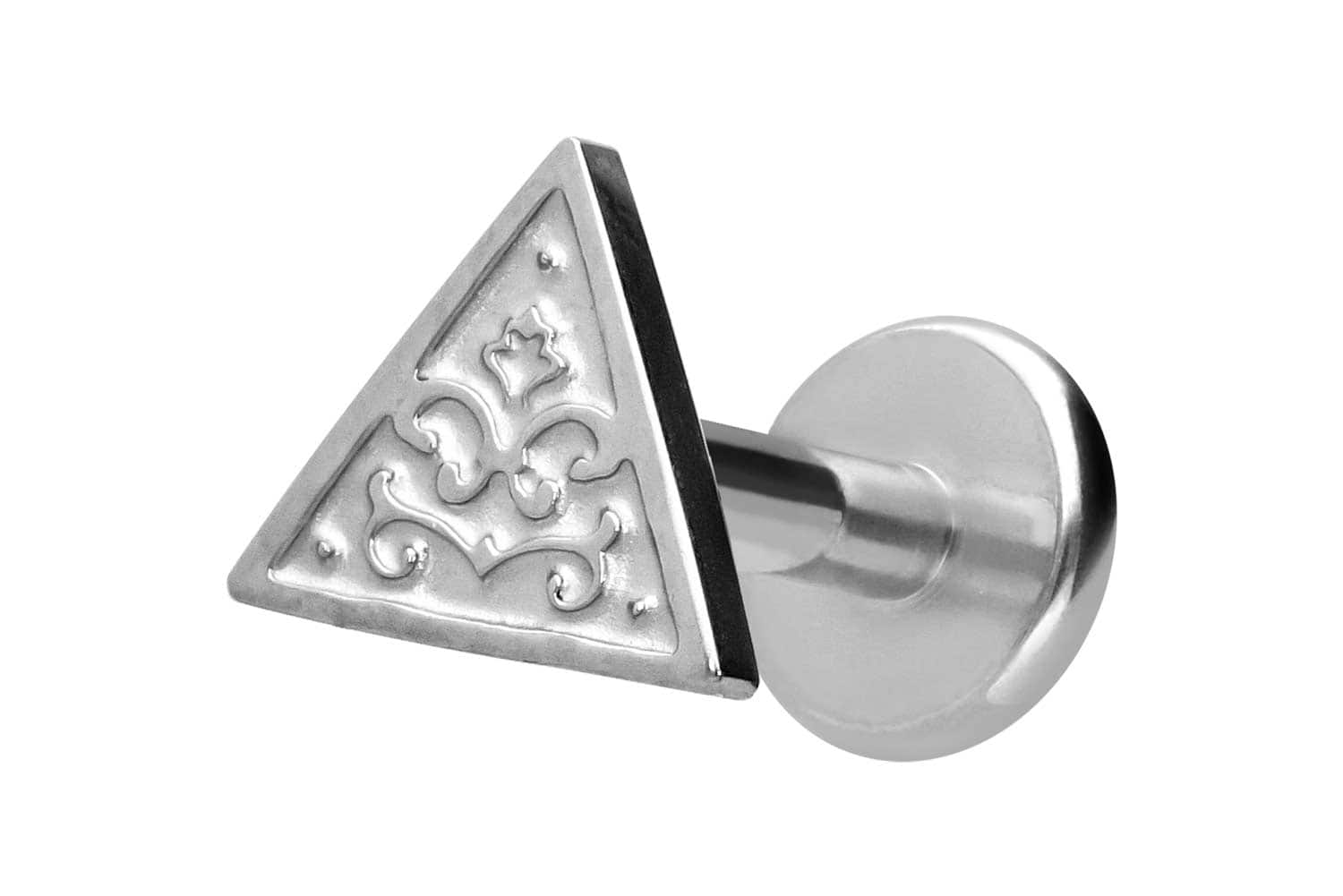 Titan Labret Piercing mit Innengewinde DREIECK